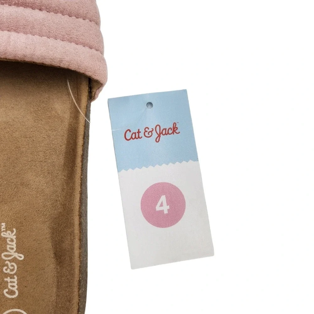 Cat & Jack Sandals Youth Girls Size 4 Pink‎ Selma Slide On Non-Marking Open Toes